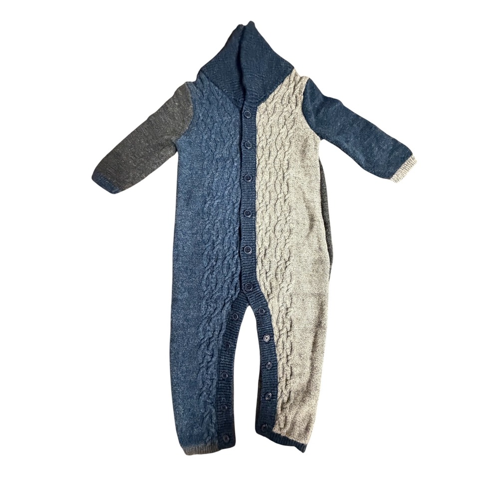 BabyGap Colorblock Cable Knit Romper Jumpsuit 12-18 Months